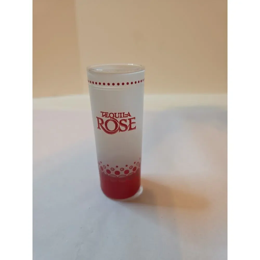 Tequila Rose White Frosted Red Shot Glass 4